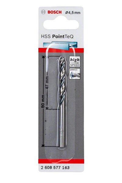 Bosch HSS PointTeQ Matkap Uç Metal 4.5x47x80mm