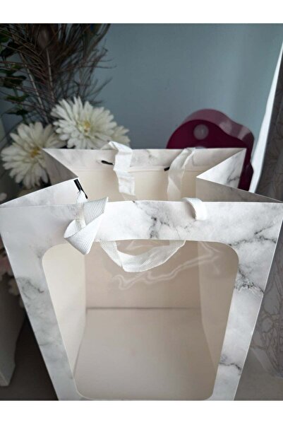 Generic Marble Finish Large Bags Transperant Front - Sold Per Pc