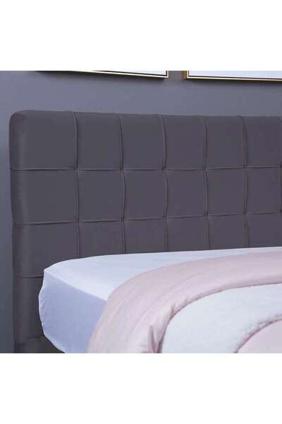 PAN HOME هيرمونيا هيدبورد مخمل رمادي L-160: ارتفاع 125 سم