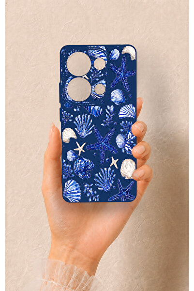 Vip Case Redmi Note 13 Pro 4G Uyumlu Deniz Kabuğu Desenli Silikon Kılıf