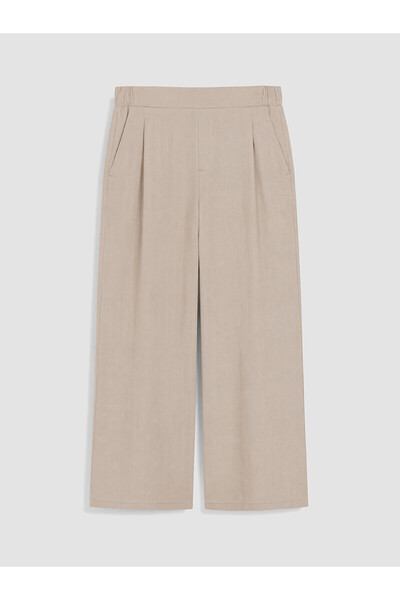 LC Waikiki Peak New Season Women's 100% Linen Trousers with Elastic Waist