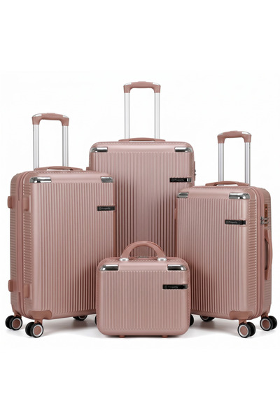 Sister 4 Piece ABS Luggage Set 13/20/24/28 Inch Includes Cosmetic Bag, Hard S...