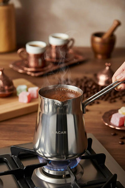 Bereketli Store Acar Large Size Stainless Steel Coffee Pot |   Turkish Coffee...