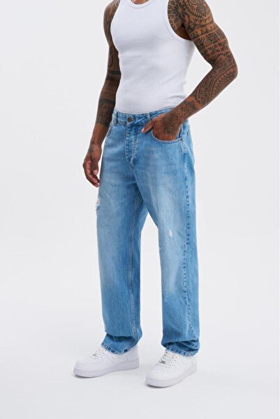 Machinist Men's Loose Fit Jean Trousers Light Blue