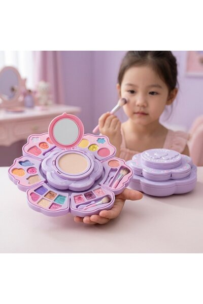 Generic 1 Set Washable Non Toxic Makeup Kit Princess Gift Box Rotating Flower...