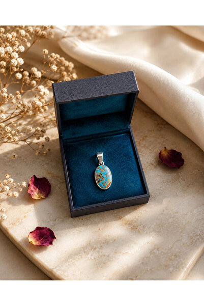 Frost Jewellry 925 ayar firuze taşlı gümüş kolye ucu