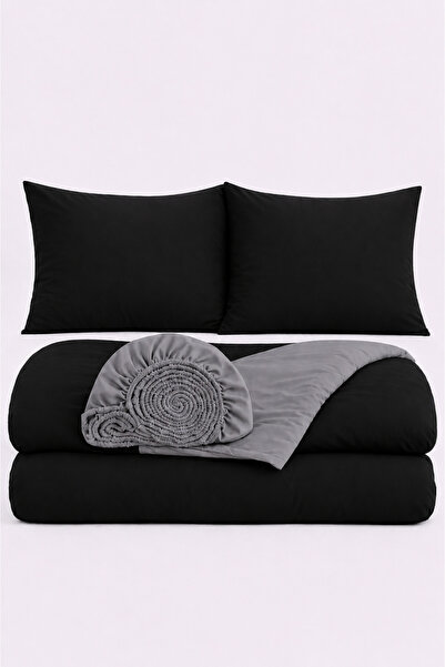 İQON Elastic Sheet Duvet Cover Set Double Size Outlt Grsyh