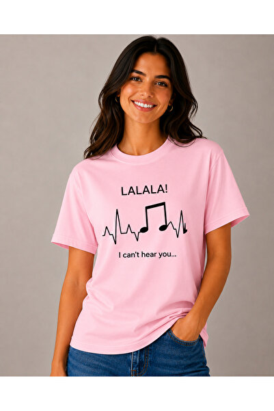 VODEXA Unisex Oversize T-Shirt La La La Printed 100% Cotton T-Shirt Comfortab...