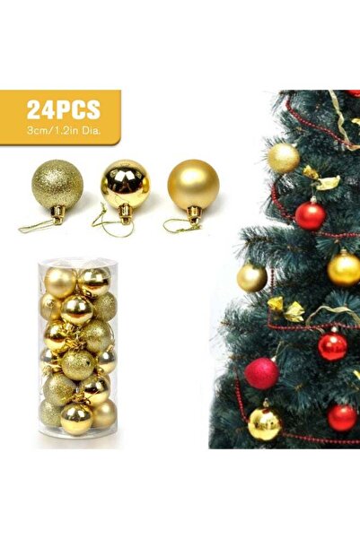 Generic 24-Piece Decorative Xmas Ball Ornaments Gold