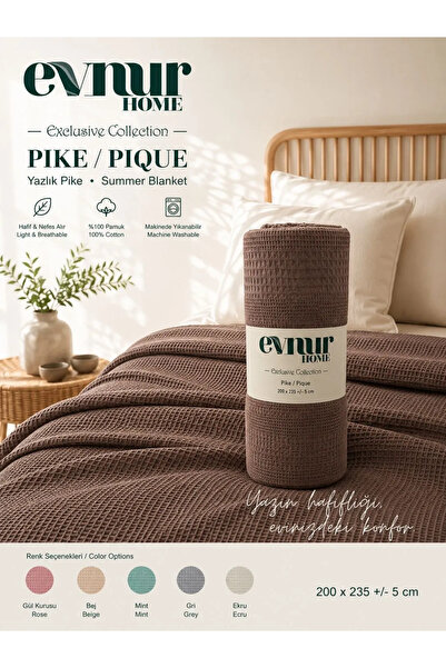 Evnur Home Lüks Pike Çift Kişilik 200x235 KOYU KAHVE