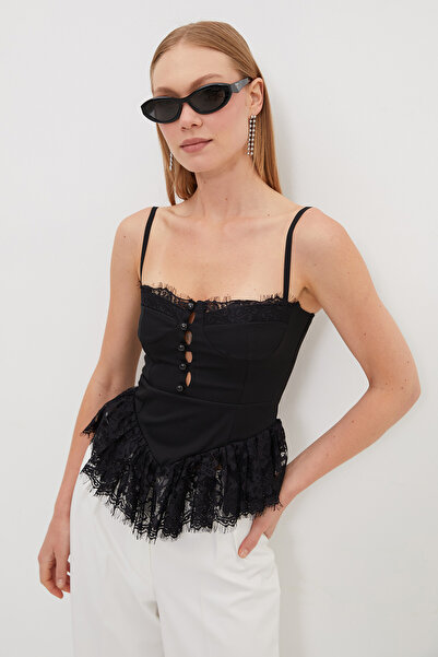 Fulla Moda Lace Detailed Strappy Blouse