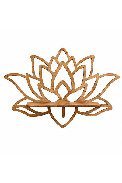 FurayCNC Lotus Tasarımlı Ahşap Duvar Rafı