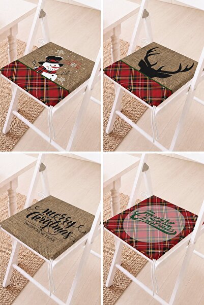 Home Set of 4 New Year's Themed Snowman, Deer and Plaid Patterned Lace-Up Cha...