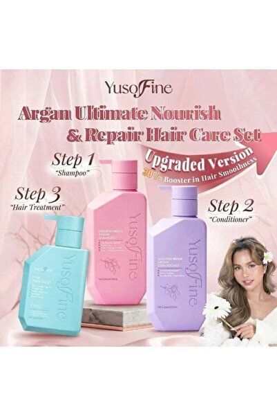 Yusofine مجموعة العناية بالشعر الممتازة بزيت الأرغان للشعر المجعد والجاف والم...