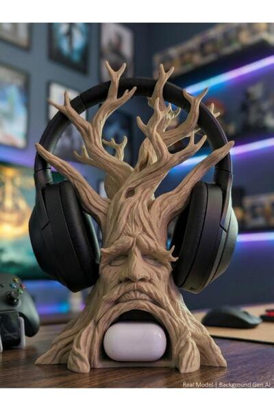 SEKO COMPANY Ağaç Figürlü Dekoratif Gamer Kulaklık Standı - Kulaklık Tutucu- ...