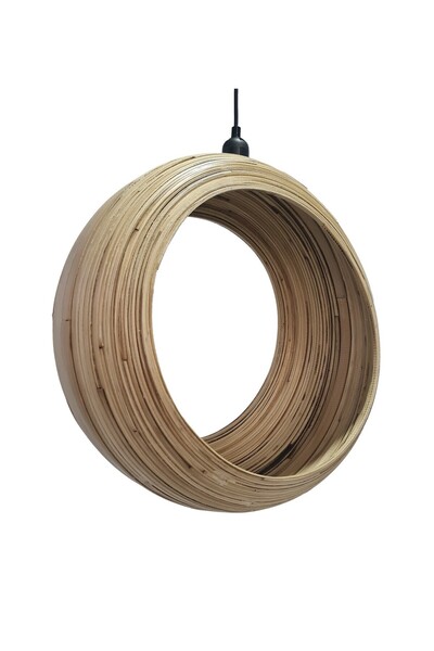 ARlight Pdv 6861-45 Krem. 1/Φ Μπαμπου Σε Φυσικο Χρωμα Σχ. Ροδα 1xε27 0811706