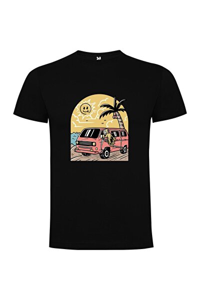 iLovePrints Pink Palm Retro Ride Tshirt