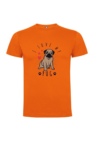 iLovePrints Pug-tastic Pink Portrait Tshirt