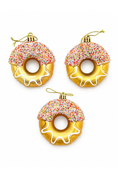 PARTİPORT Christmas Donut Ornament Set of 3 Christmas Pine Tree Ornament Deco...
