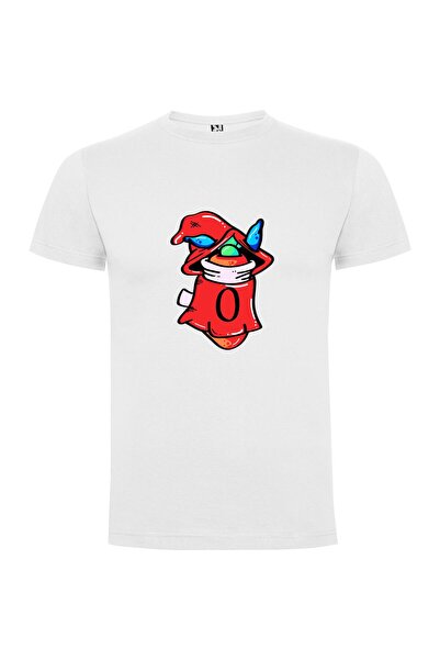 iLovePrints Red-Hooded Cartoon Wizard Tshirt