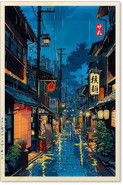 ESSESORIES Japanese Ukiyo-e Tea House Poster Wall Art Room Decor Self Adhesive