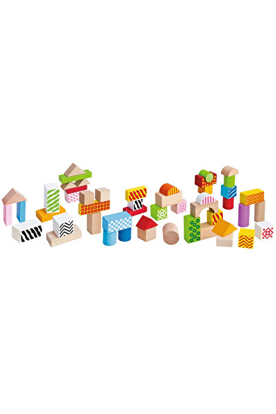 Eichhorn Jucarie Cuburi in galetusa Wooden Blocks 50 piese