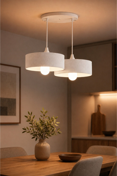 Jusel Sarkıt Avize 2'li Modern Oval Form Beton Dokulu 24 cm İç Mekân Mutfak S...