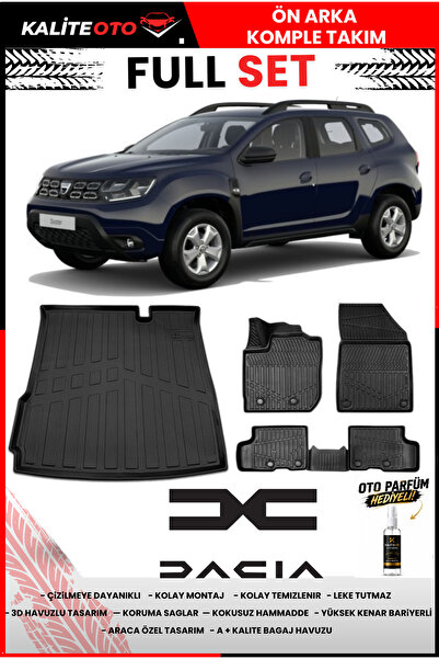 ko kaliteoto Dacia Duster 4X2 2022 Model 3D Bagaj Havuzu Ve Paspas Seti+Oto P...
