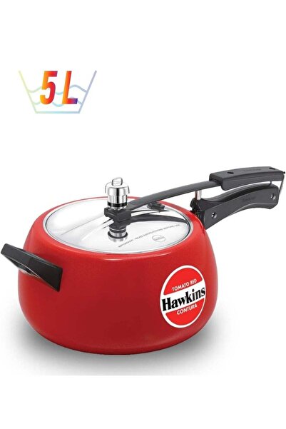 Hawkins 5Liters Contura Cermaic Coated Aluminium Pressure Cooker With Stainle...