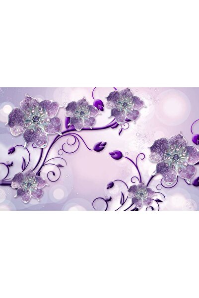 Persona Tablou Canvas, Flori Mov Elegante- 100 X 70 cm