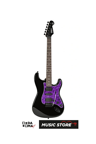 new orleans VEGA PR HSH Elektro Gitar - Siyah ve Mor