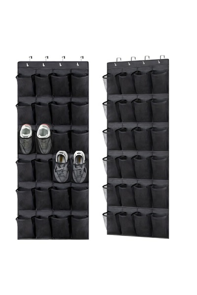 choice2 black 24grids 40/24/14 Grid Wall-Mounted Shoe Organiser Fabric Closet...