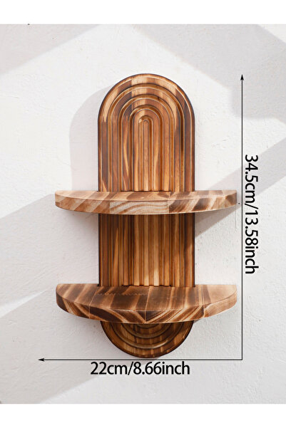 choice2 TK877-MS10648 1Pc Boho Style Wooden Wall Shelves - Geometric Wall Mou...
