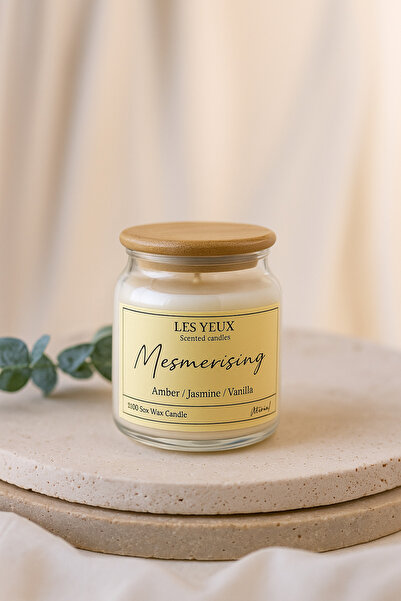 MESMERİSİNG Amber, Yasemin, Vanilya Kokulu Doğal Soya Mumu 190gr