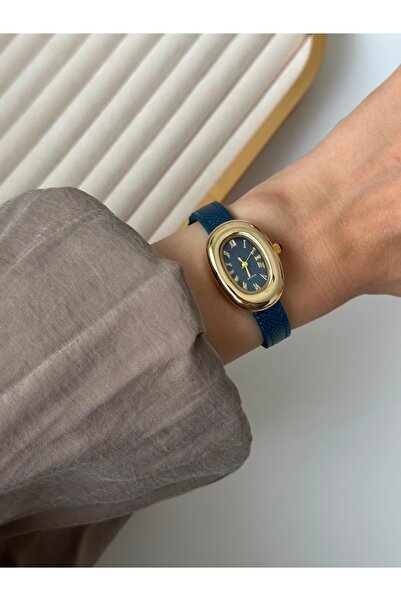 MERW Deppy Model Blue Color Leather Cord Vintage Series Women's Wristwatch