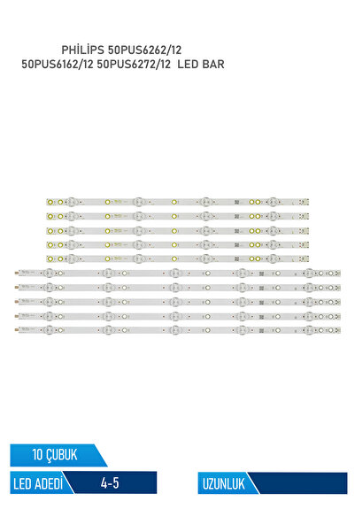 Philips 50PUS6262/12 Tv Led Bar 10 Parca 50 inc