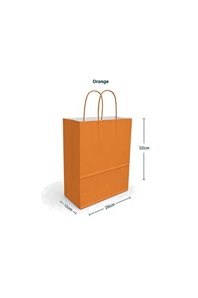 sunpack Paper Gift Bags – Orange 26×12×32 cm – Pack of 12
