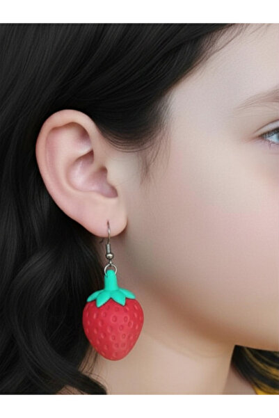 Fullment أقراط للفتيات من سيمباتي للمجوهرات بتصميم فراولة لطيفة - أقراط فواكه...