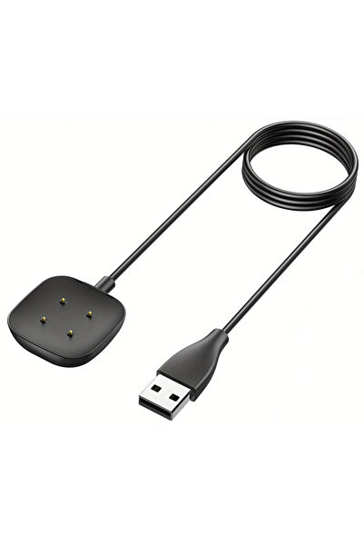 Choice شاحن USB أسود لـ Versa 4/versa 3/Sense 2، كابل شحن ومحول لـ Sense Ch...