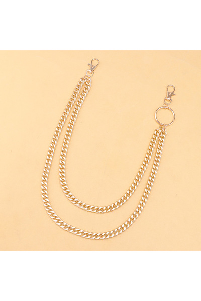 Choice1 Gold Punk Rock Layered Chain Metal Keychains Waist Belt for Men Women...