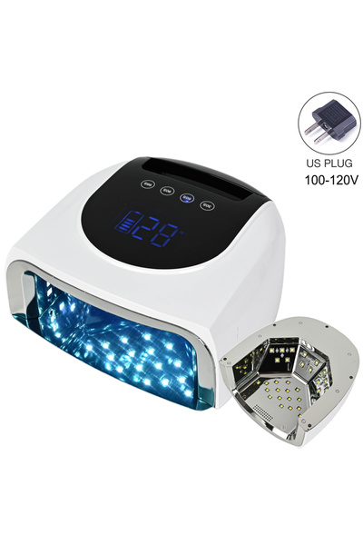 Choice1 X30DD White US Rechargeable 96W Nail Lamp with Mirror Reflective Base...