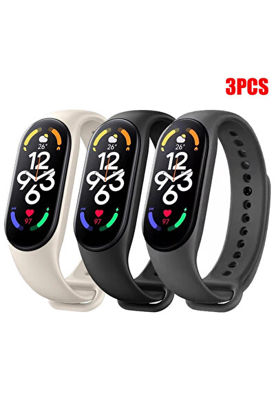 Choice11 حزام ساعة Mi Band 4 3 Star باللون الأسود والرمادي الداكن (1-3 قطع) ل...