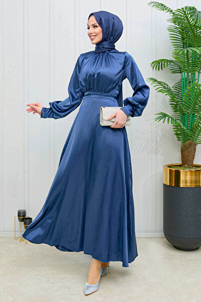 TOFİSA Evening Dress Navy Blue - 11635