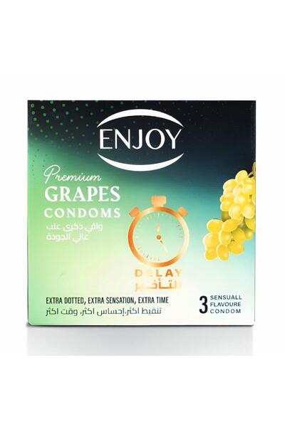 Enjoy Ainjoy 3Pcs Premium Delay Condom Grape