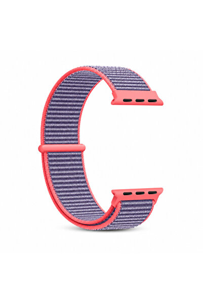 HYPERSOFT Apple Watch 3-4-5-6-7-8-9-10-Se Tüm Serilerle Uyumlu Bez Kumaş Spor...