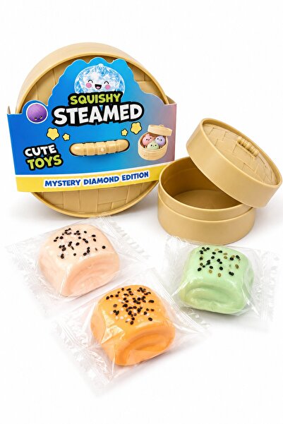 DAT Squishy Steamed Bun Fidget Toy , Food Stress Relief Squeeze Toy with Stea...