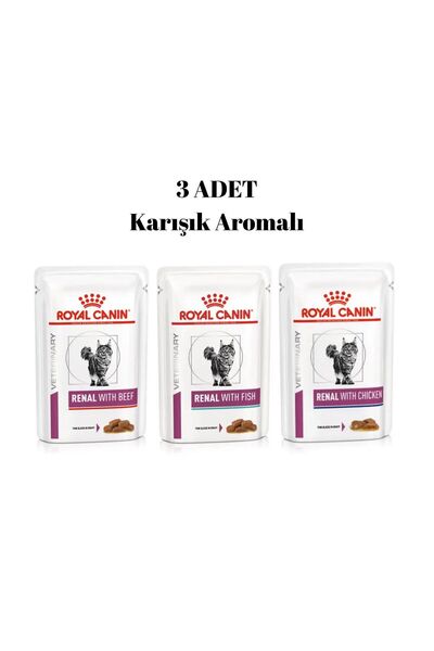 Royal Canin Veterinary Renal 1 Adet Chicken 1 Adet Fish 1 Adet Beef Kedi Rena...