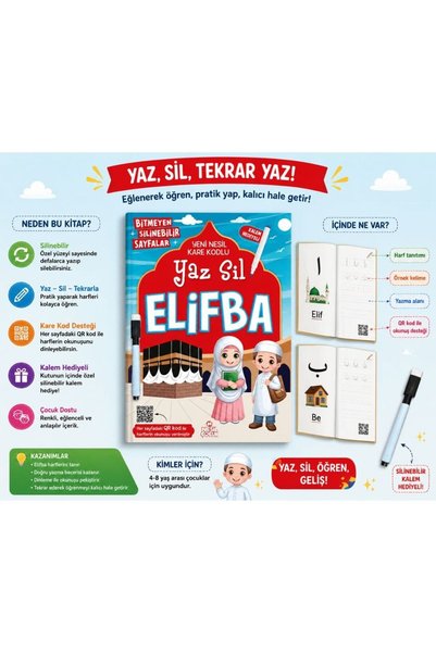 Luminoo NESİL EĞİTİM KİTABI YAZ SİL ELİFBA