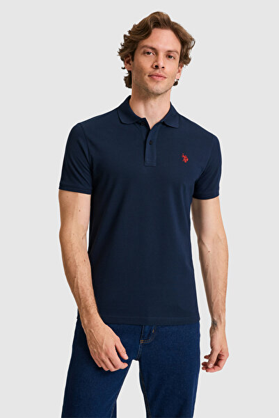 U.S. Polo Assn. تي شيرت من القماش المنسوج باللون الأزرق الداكن