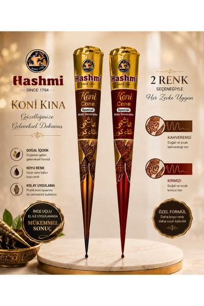 hennadibace 2'li 2 Renk Külah Hint Kınası - Henna Cone Tattoo Henna Stencil -...